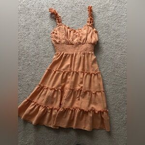 City Studio Orange Ruched Halter Mini Dress